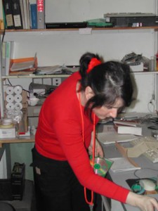 Luisa am Arbeitsplatz 2001
