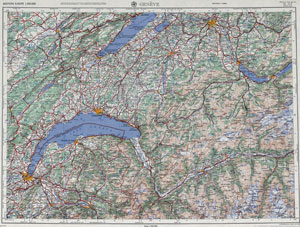 Topografische 250tausender US Army Karte Blatt NL 32-4 Geneve