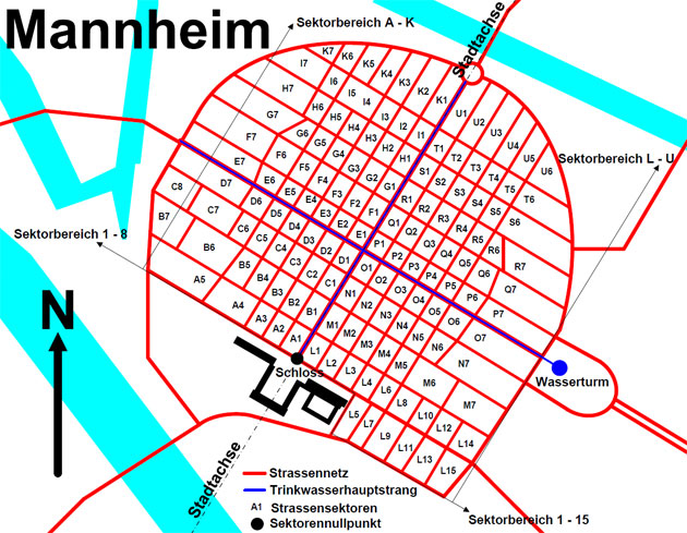 Strassennetz Mannheim