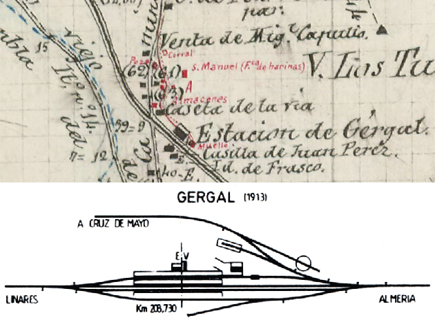 Gergal Bahnhof 1895 und 1913